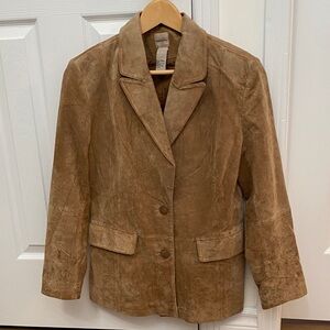 Vintage Massini Brown Genuine Leather Suede Blazer, Small
